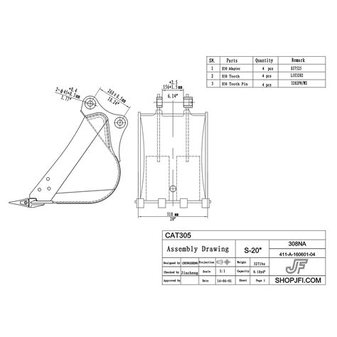 excavator bucket compatibility chart